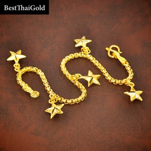 Star Charm Bracelet: 24K Gold Plated Dangle Baht Chain- DDP (Delivered Duty Paid)