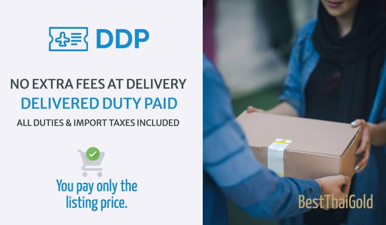 24K Gold Plated Rope Chain Necklace: Thai Jewelry Amulet Necklace for Unisex - DDP (Delivered Duty Paid) image 2