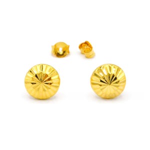 24K Gold Plated Stud Earrings: Thai Gold Jewelry (7x7 mm)- DDP (Delivered Duty Paid)