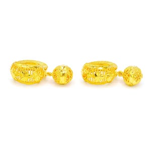 24K Gold Plated Heart Dangle Earrings: Handmade Thailand Jewelry- DDP (Delivered Duty Paid)