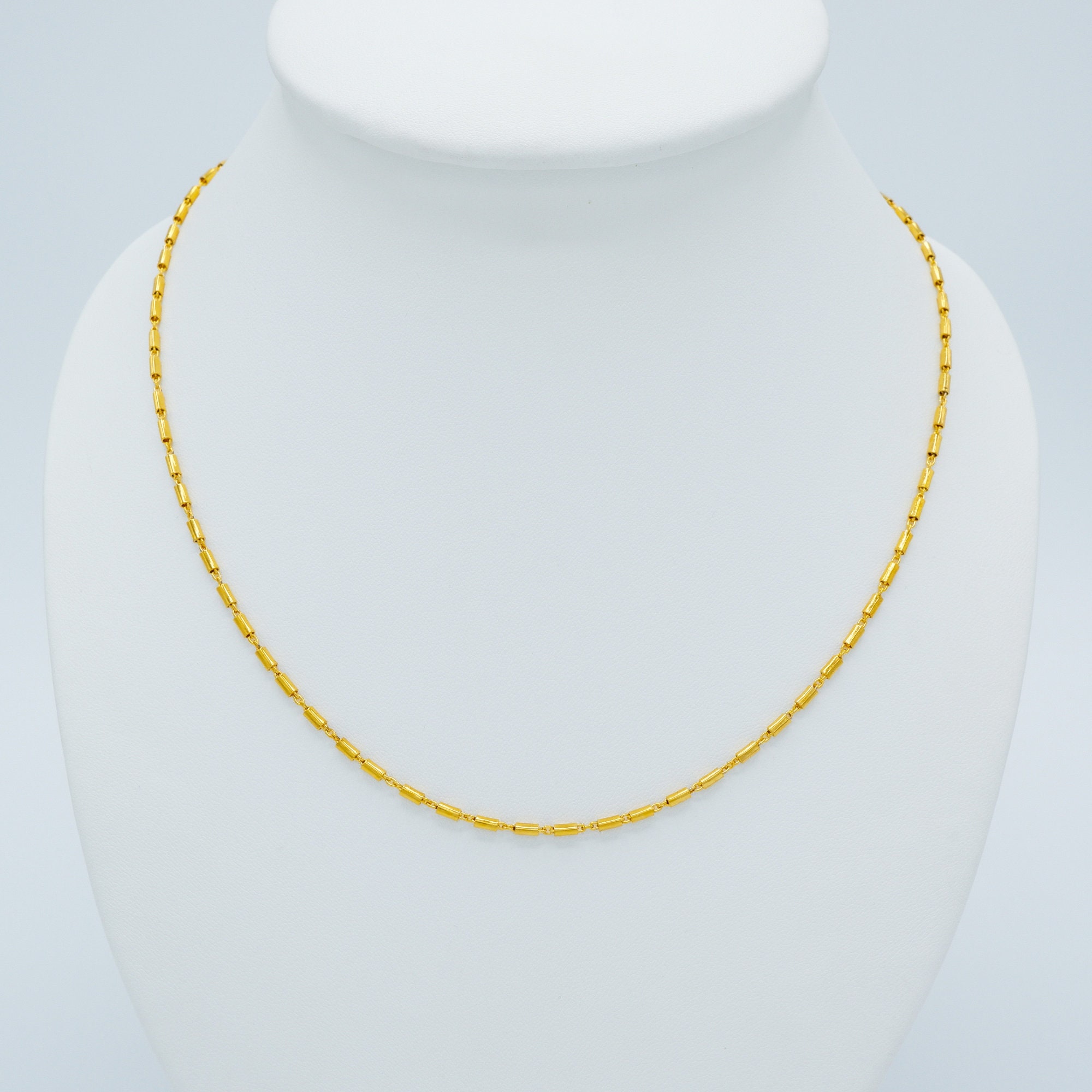 Gold Bar Link Chain Necklaces for Women22K 23K 24K Gold Etsy