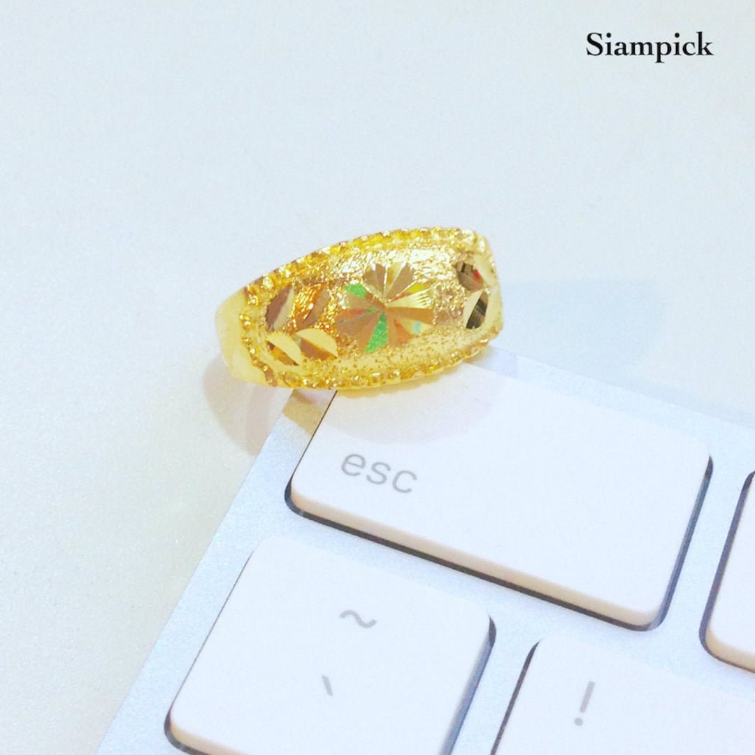 Yellow Gold Ring gold Filled Ring ring for Woman ring for Men thai Gold Jewelry gold Ring Man ring for Dad 24k Gold Plated birthday Gift Etsy