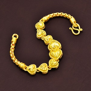 24K Gold Plated Heart Bracelet: Thai Baht Chain- DDP (Delivered Duty Paid)