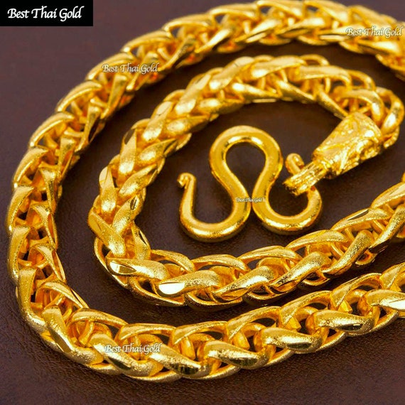 6 MM Chain Gold 22K 23K 24K THAI BAHT GOLD GP NECKLACE 20 inch 70 Grams  Jewelry | eBay