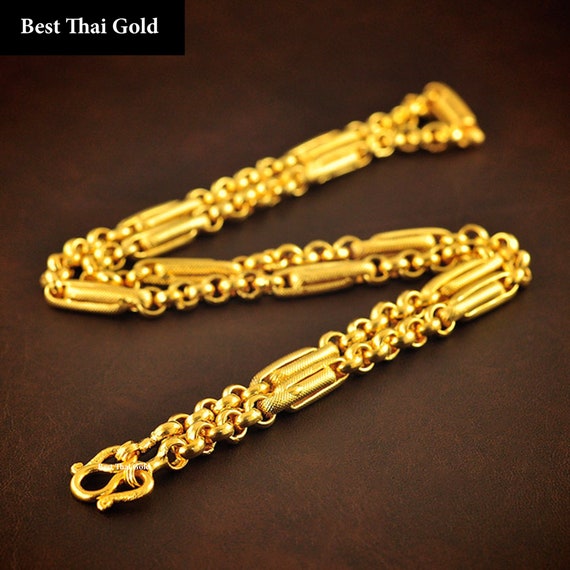 24K ゴールドチェーンネックレス 20インチ ロロチェーンネックレス：24Kゴールドメッキ タイバーツ