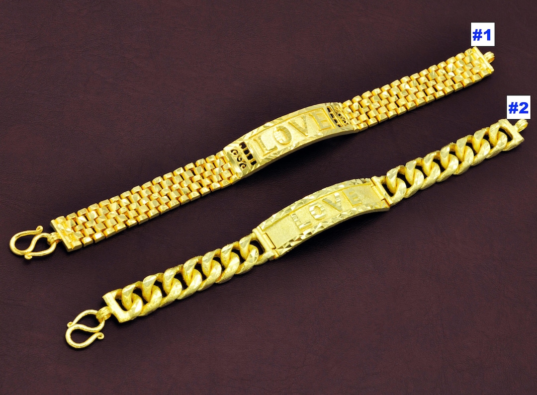 Mens Bracelet,mens Jewelry,thailand Gold Bracelet,baht Chain 22K 24k