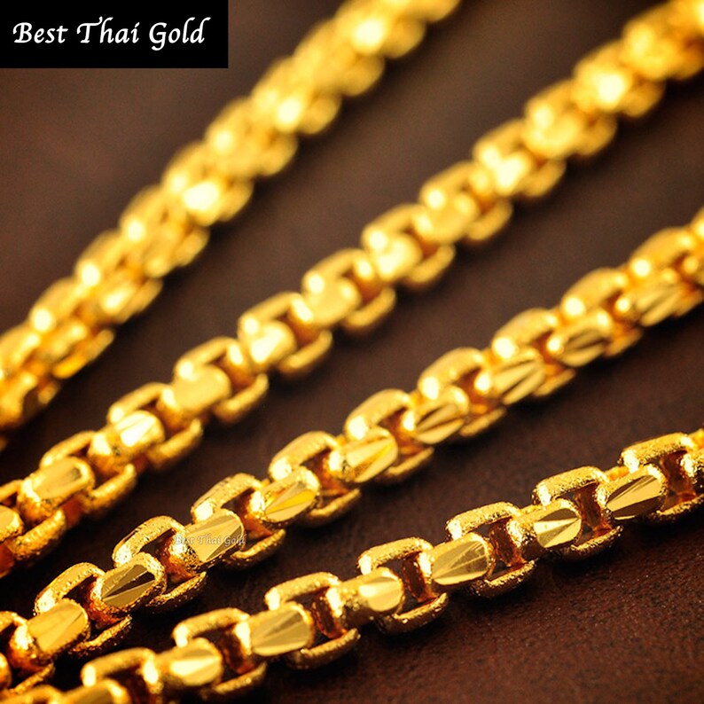 Box Chain Necklacethailand Baht Gold 