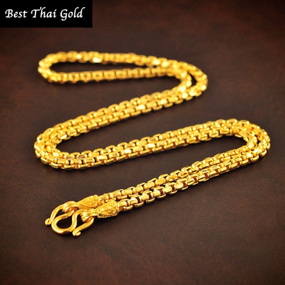 Box Chain Necklaceamulet Buddha Necklace22k 23k 24k Gold Etsy