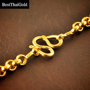 ROLO Gold Chain Necklace,cable Chain,thailand Baht Gold Wedding Jewelry ...