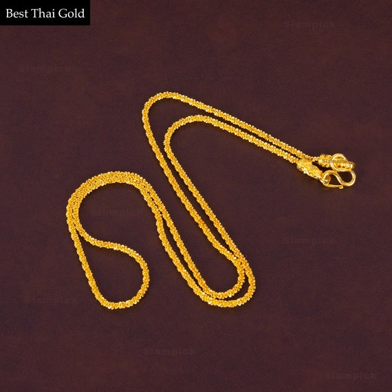 Thai Jewelry Gold Necklace Chain Link 22K 23K 24K Thai Baht Yellow Gold  Plated Men's Women Jewelry 26 Inch Handmade From Thailand - Etsy Singapore