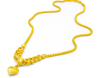 Collier Chaîne Or Jaune Plaqué 24 Carats - Longueur 24 Pouces (61 Cm) - Épaisseur 3,5 Mm - Neuf Sans Emballage
