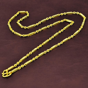 24K vergoldete Bar Gliederkette: Thai Style Herren Halskette - DDP (Deliveredduty Paid)