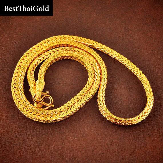 Thailand Gold Jewelry,baht Chain 22K 24K Yellow Gold Plated Necklace,amulet  Necklace,mens Necklace,asia Gold Jewelry,birthday Gift for Him - Etsy