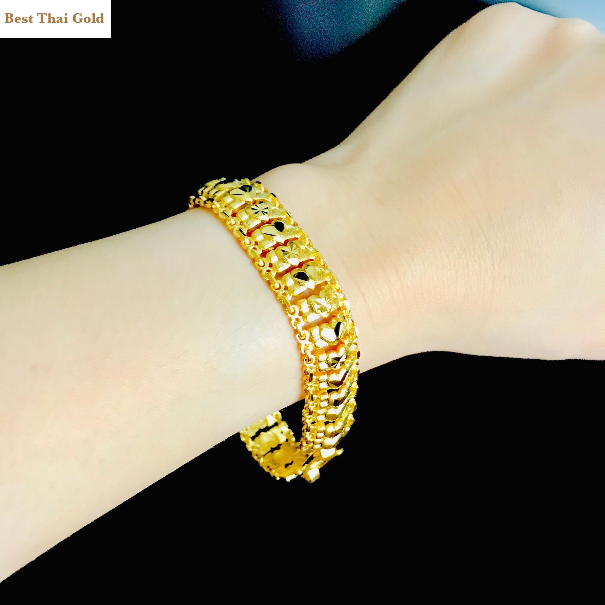 7 Zoll Armband Gelbgold Herz Armband 24K Gold Armband Etsy