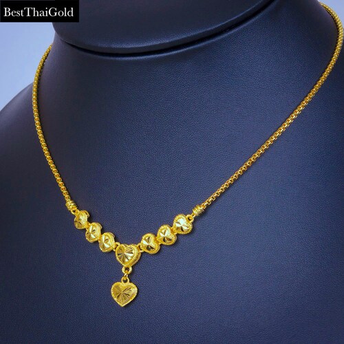 Heart Charm Necklacethailand Baht Gold 