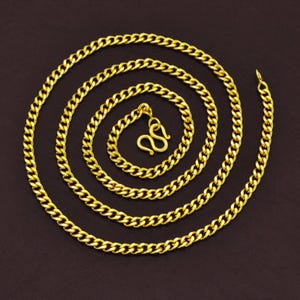 24K Gold Plated Cuban Chain Necklace: Thailand Jewelry,Baht Chain, 24 inch - Delivered Duty Paid (DDP)