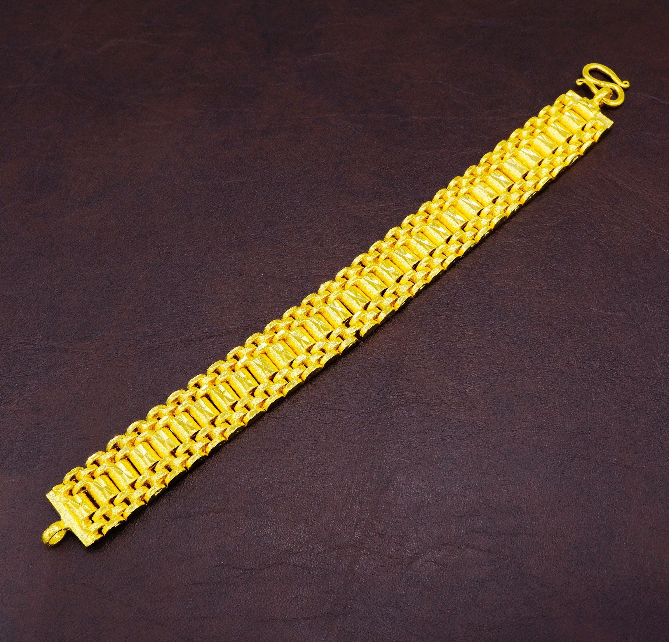 Bracciale Placcato In Oro Per Uomo Bracciali Da Polso Da Uomo Con Catena Di Grano A Tre Fili Larghi 12 Mm Con Chiusura Magnetica Acquista In Modo Economico - Spedizione Gratuita, Recensioni - Foto 3