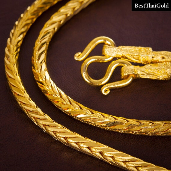 Gold necklace on sale mens 24k