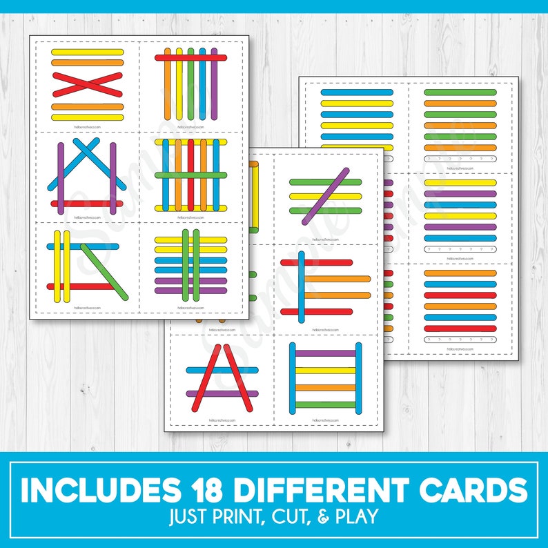 Popsicle Stick Matching Game Printable Busy Bag Preschool Etsy