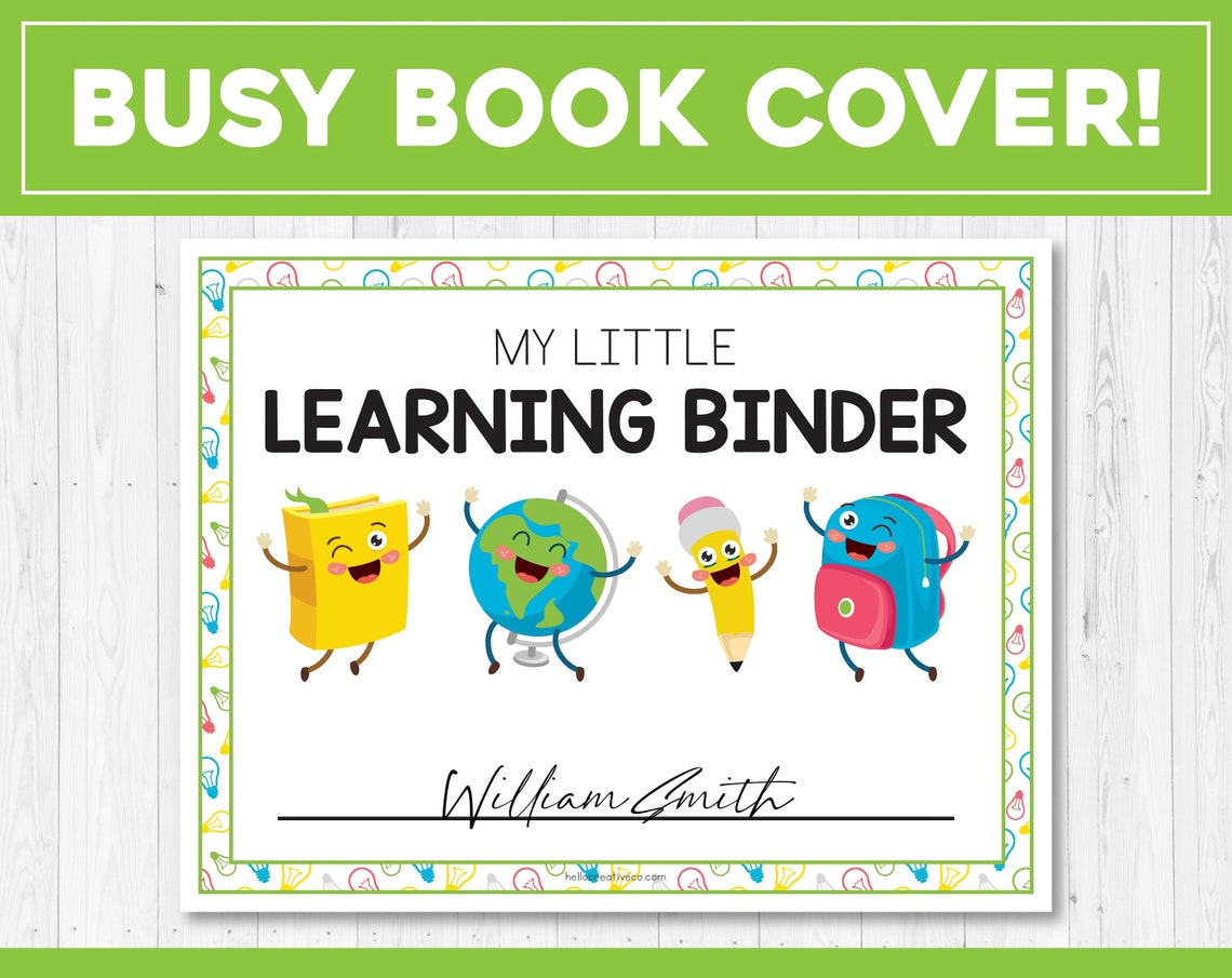 My Learning Binder Cover Page Printable Busy Book Toddler Etsy