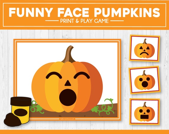 Funny Face Pumpkins Playdough Mats Kids Busy Bag