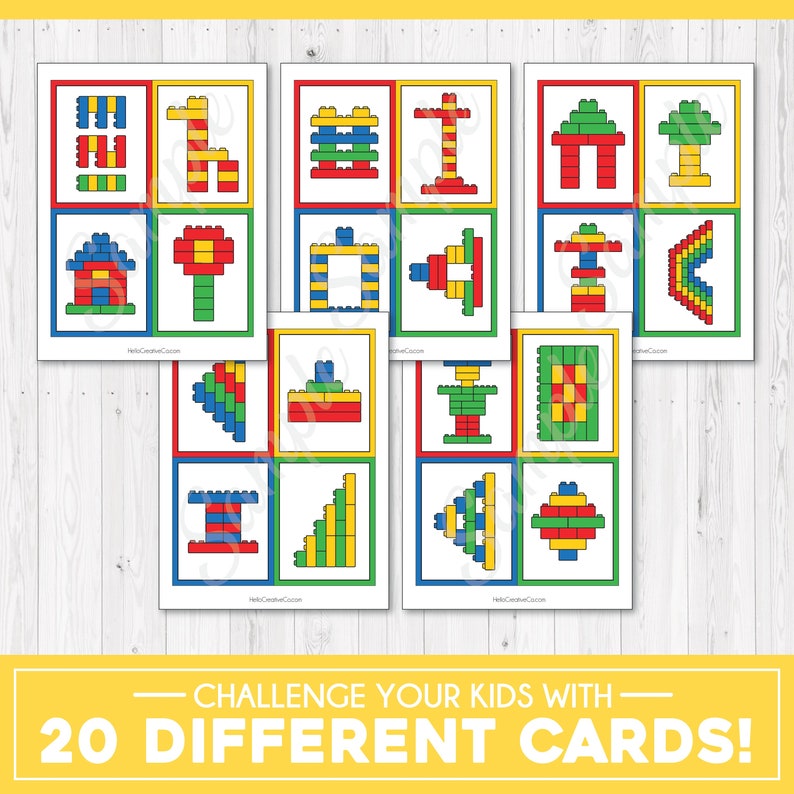 Lego Challenge Cards Busy Bag Printables Kids Printable Etsy