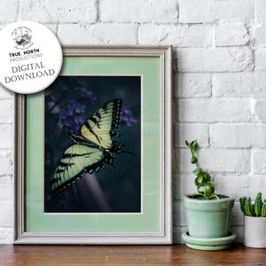 Butterfly Print, Butterfly Wall Art, Colorful Decor, Animal Print, Printable Wall Art, Yellow Purple, Abstract - Instant Download