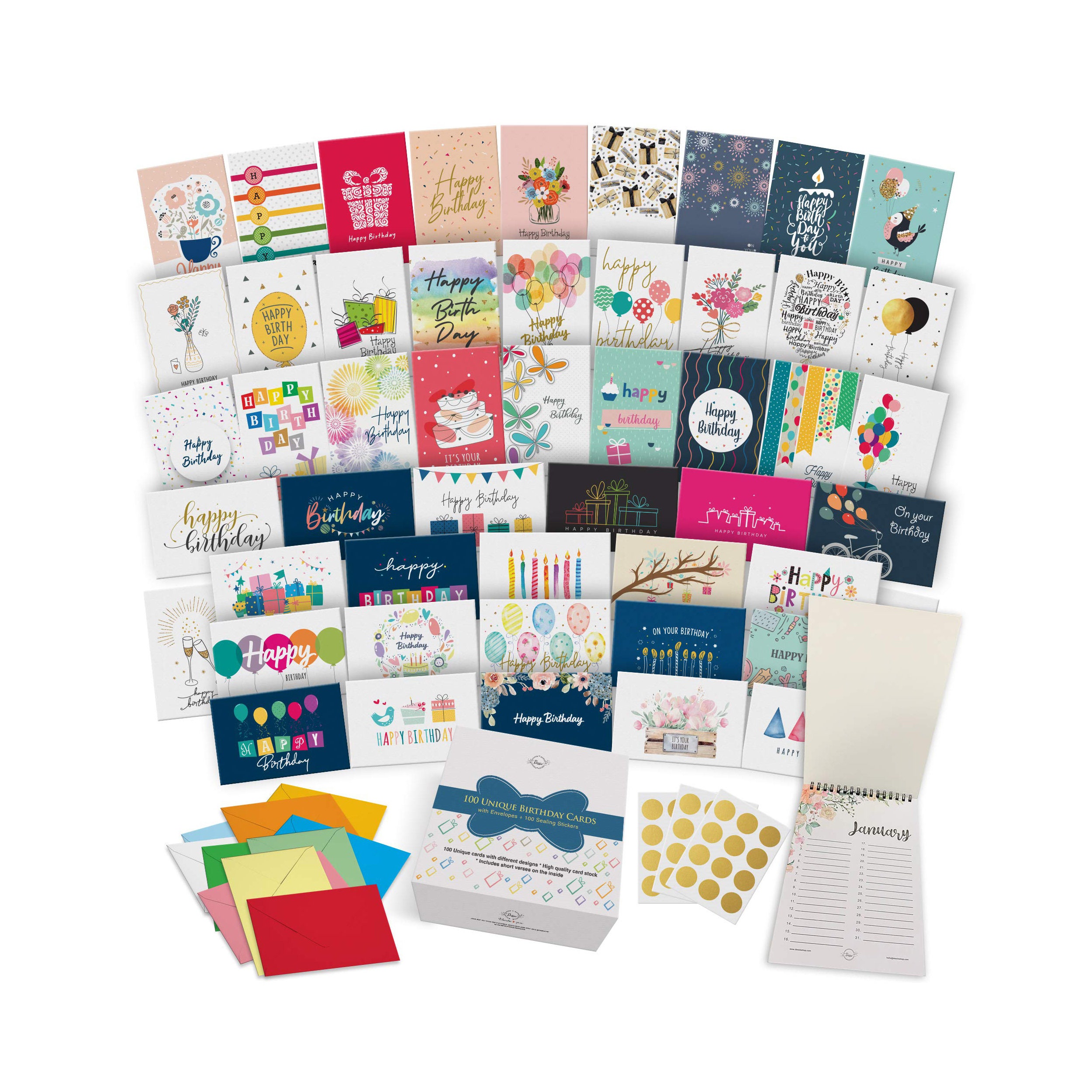  Dessie 60 Unique Large Greeting Cards Assortment with