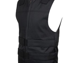 Czarna Cordura | Kamizelka motocyklowa z materiału tekstylnego | Krój męski i damski