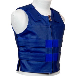 Royal Blue Women&#39;s Cut | Motorcycle and Social Club Leather 3-Piece Vest | PWVESTS.com