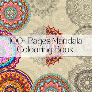 Mandala Coloring Book: 125+ Printable Adult Coloring Pages (Digital Download)