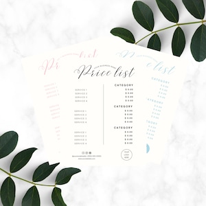 Salon Price List Template: Editable Canva Design (Instant Download)