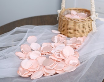 Blush Pink, Petal Pink Rose Petals, Satin Rose Petals, Silk Flower Petals for Wedding, Bridal Shower, Baby Shower Decor, 200 Pcs