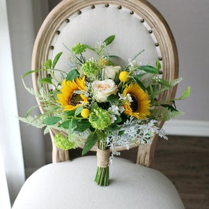 Sunflower Bridal Bouquet, Classic Wedding Bouquet, Rustic Boho Flower Bouquet, Wildflower Wedding Bouquet