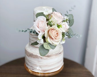 Wedding Cake Topper, Floral Cake Decoration, Cake Topper Flowers, Dusty Pink and Blush Cake Flowers, Rustic Wedding, Boho Wedding