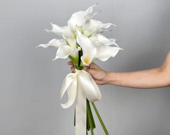 Bouquet di calle Real Touch, fiori rustici per matrimonio, formato Elopement