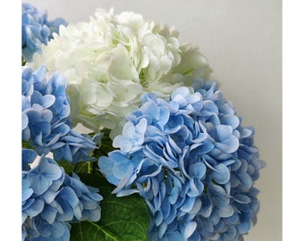 MerciGarden Real Touch Hortensia artificiel, décoration intérieure de fleurs lavables de haute qualité, centres de table de bouquets de mariage DIY, multicolores à choisir