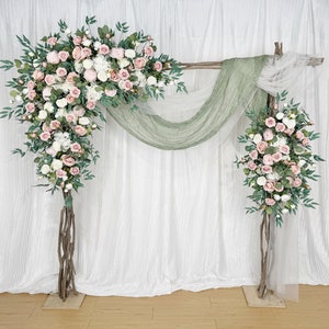 Arco di fiori color malva, rosa antico e rosa cipria per matrimonio, festoni angolari rosa per arco, fondale per matrimonio, fiori per gazebo