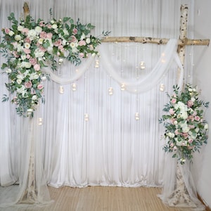 Dusty Pink, Blush, Ballet Pink and White Wedding Archway Flower, Pink Wedding Corner Swag for Arch, Wedding Backdrop, Arbour Gazebo Flowers