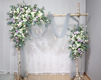 Lavender, Purple and White Wedding Archway Flower, Purple Wedding Corner Swag, Swag for Arch, Wedding Backdrop, Arbour Gazebo Flowers