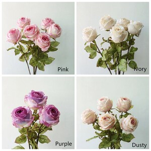 One Head High Quality Artificial Rose, Artificial Single Spray Silk Rose, DIY Wedding Bouquets Centerpieces, Multicolor to Choose image 9