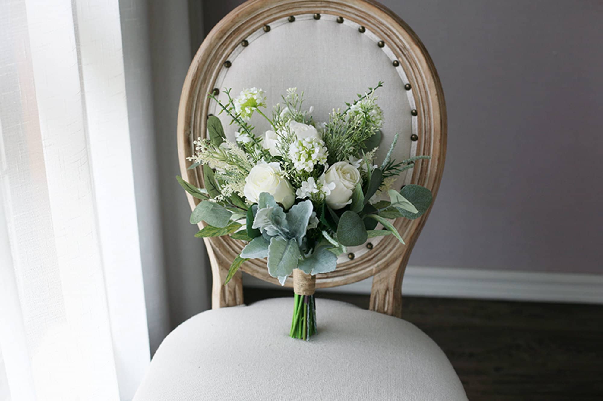 Bouquet de mariée à la rose blanche bouquet de mariage - Etsy France