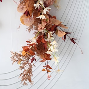 Autumn Fall Wedding Table Flower Garland, Autumn Table Centerpiece, Arch Decoration, Silver Dollar Eucalyptus Garland, Dahlia Garland image 4