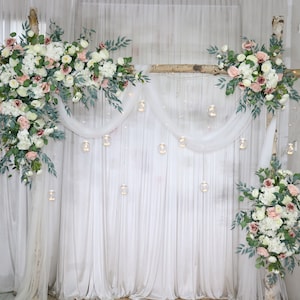 Dusty Pink and Blush Wedding Archway Flower, Pink Wedding Corner Swag, Swag for Arch, Wedding Backdrop, Arbour Gazebo Flowers