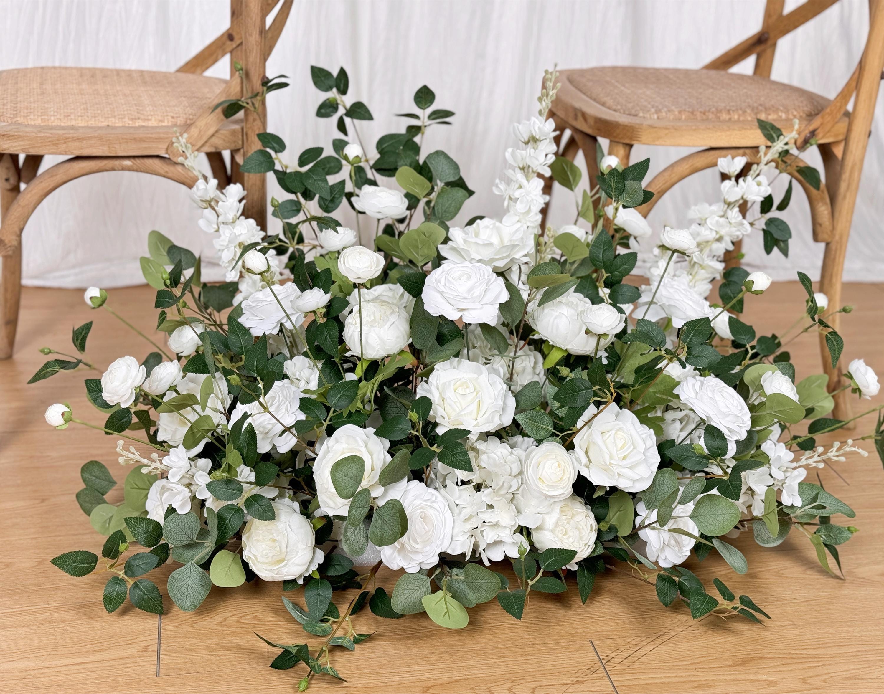 White Wedding Flower Arrangement, Aisle & Table Decor - Etsy