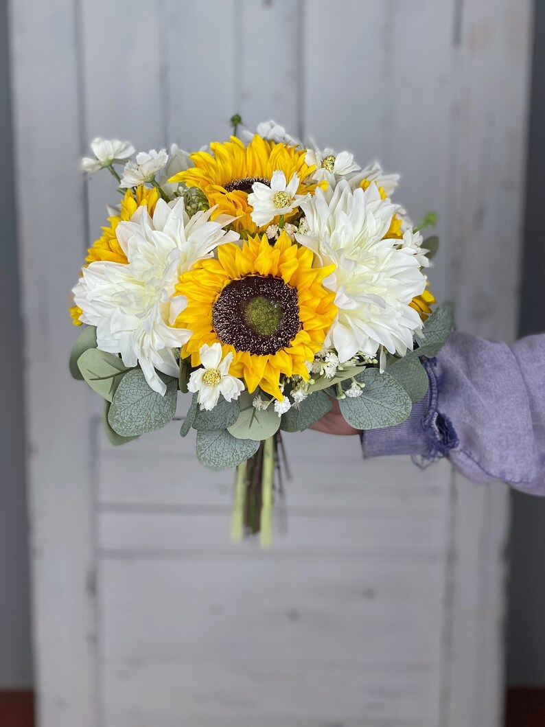 Sunflower Bridal Bouquet Sunflower Wedding Flowers Etsy