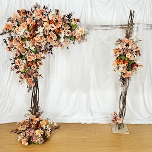 Brown,Peach,Terracotta,Dusty,Rust Orange Autumn Fall Wedding Flower Garland for Rectangle Arch, Wedding Flowers for Swag, Wedding Backdrop