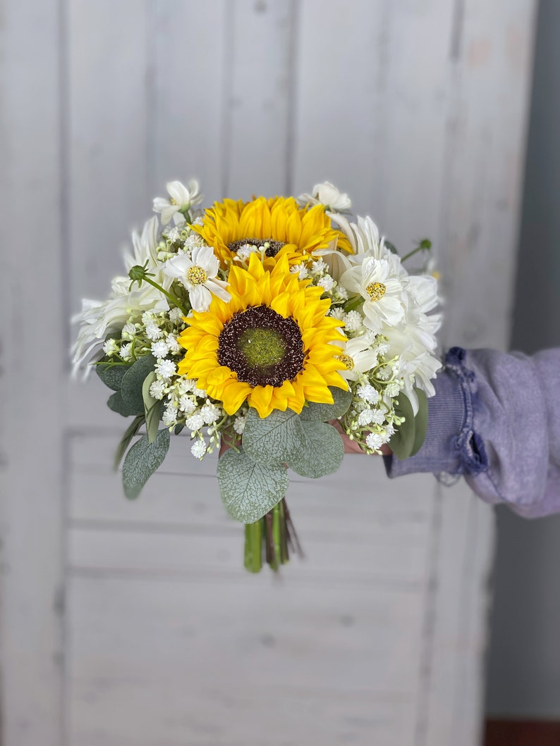 Sunflower Bridal Bouquet Sunflower Wedding Flowers Etsy