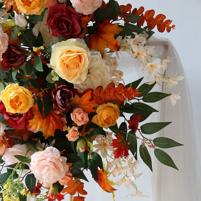 Burnt Orange Autumn Fall Rustic Wedding Flower Swags for Arch Etsy