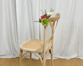 Pink and White Calla Lily Chair Swag, Draping Wedding Chair Decor,Aisle FlowersDecor,Chair Flowers, Church Pew Ends, Made with Wildflowers